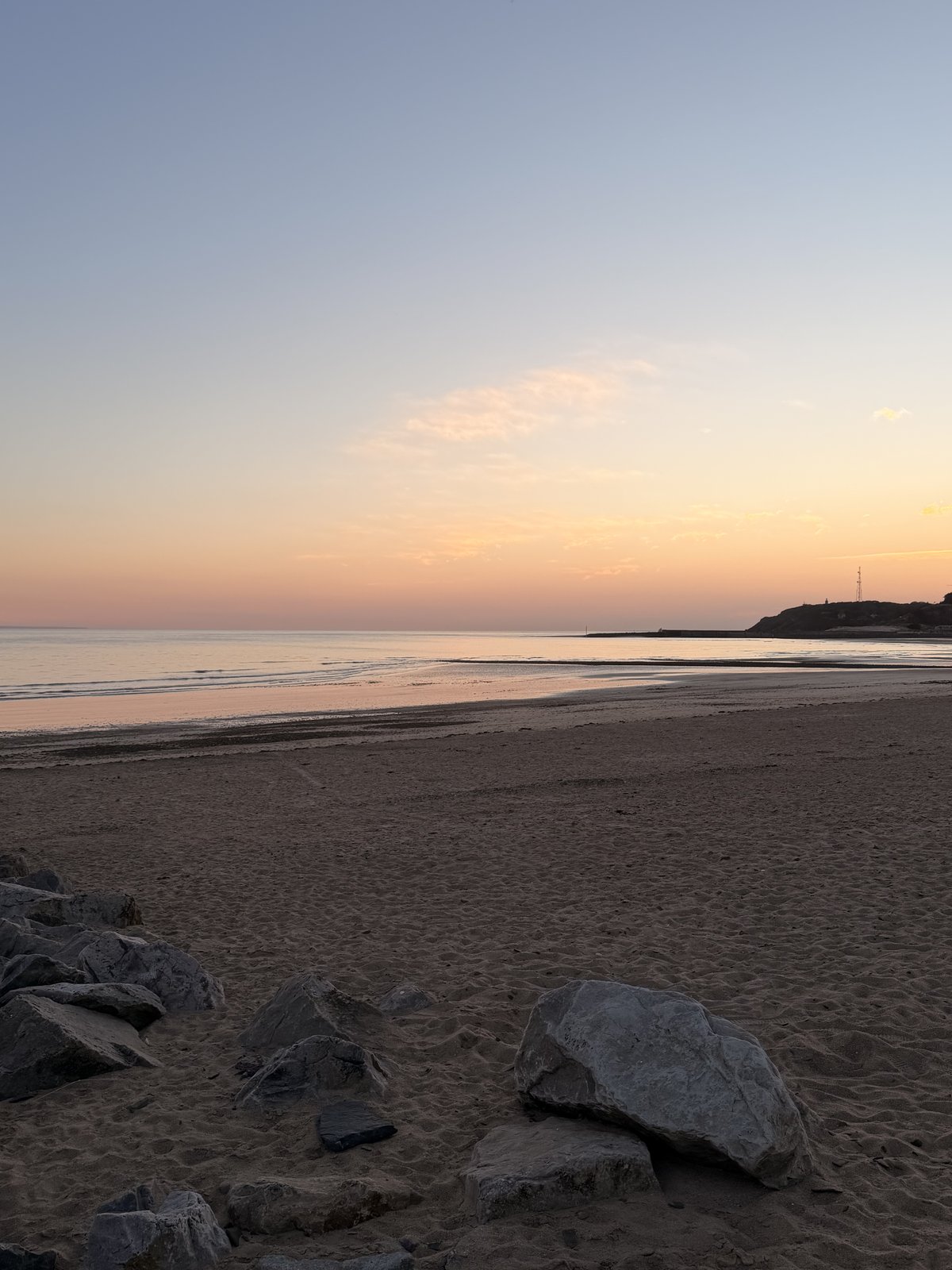 Coucher de soleil sur la plage de Carteret
